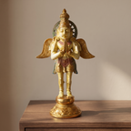 Brass Garuda | White Marble Finish | 11.5 Inch