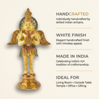 Brass Garuda | White Marble Finish | 11.5 Inch