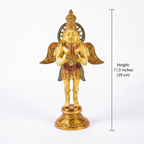 Brass Garuda | White Marble Finish | 11.5 Inch