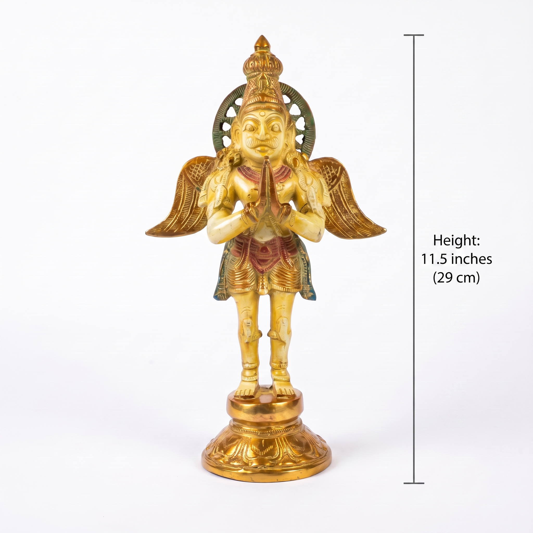 Brass Garuda | White Marble Finish | 11.5 Inch