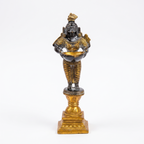 Brass Standing Diya | Dark Blue Finish | 6 Inch