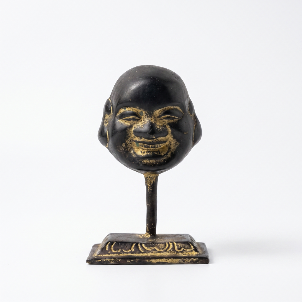 Brass Laughing Buddha (Small)| Black Finish | 3.5 Inch