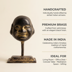 Brass Laughing Buddha (Small)| Black Finish | 3.5 Inch