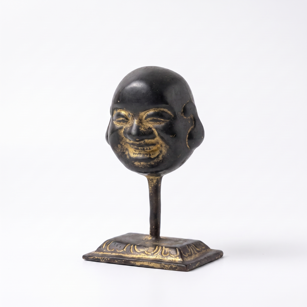 Brass Laughing Buddha (Small)| Black Finish | 3.5 Inch