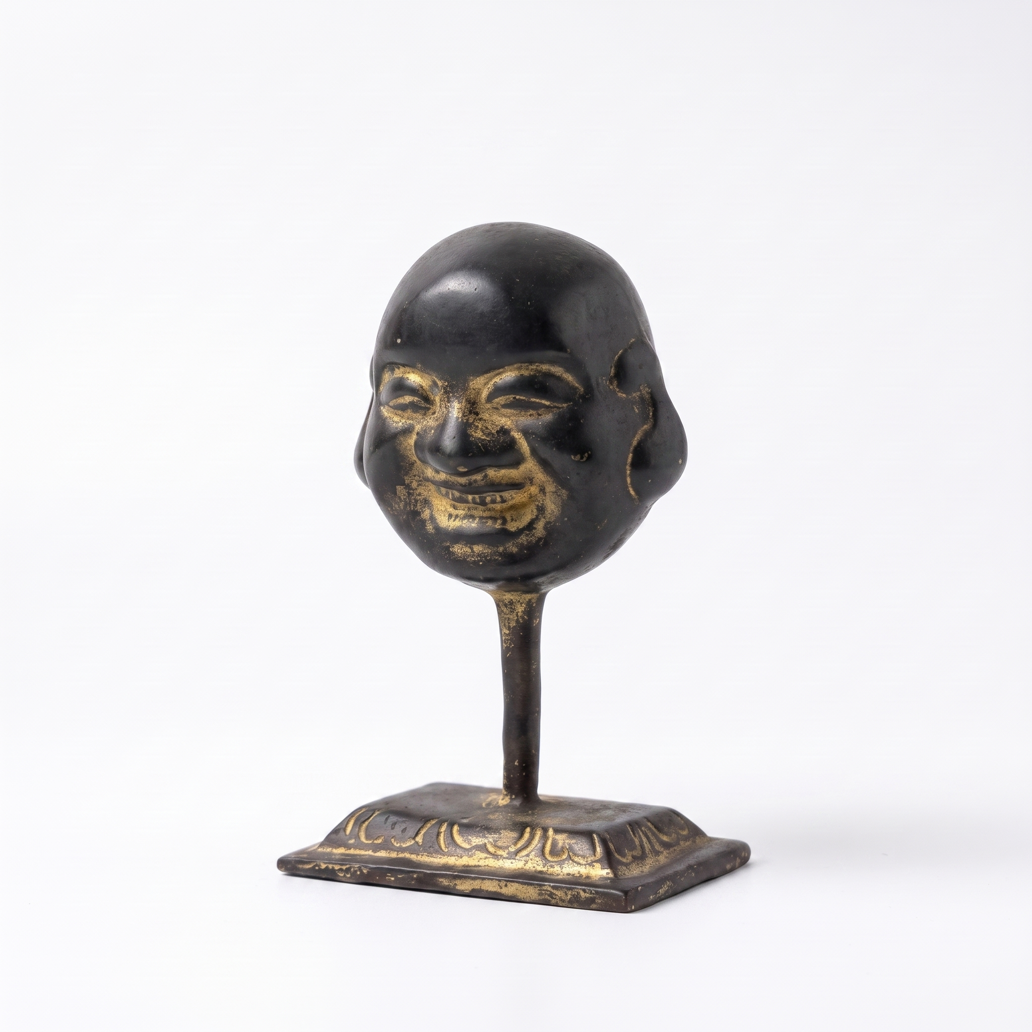 Brass Laughing Buddha (Small)| Black Finish | 3.5 Inch