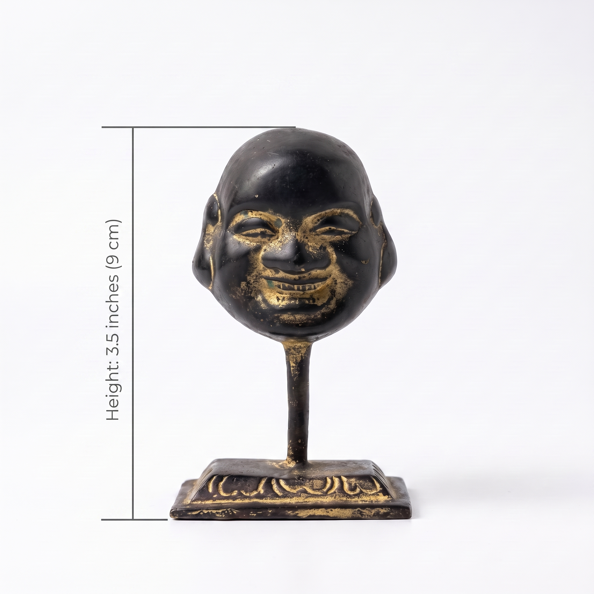 Brass Laughing Buddha (Small)| Black Finish | 3.5 Inch