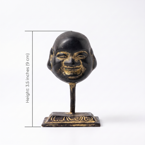 Brass Laughing Buddha (Small)| Black Finish | 3.5 Inch