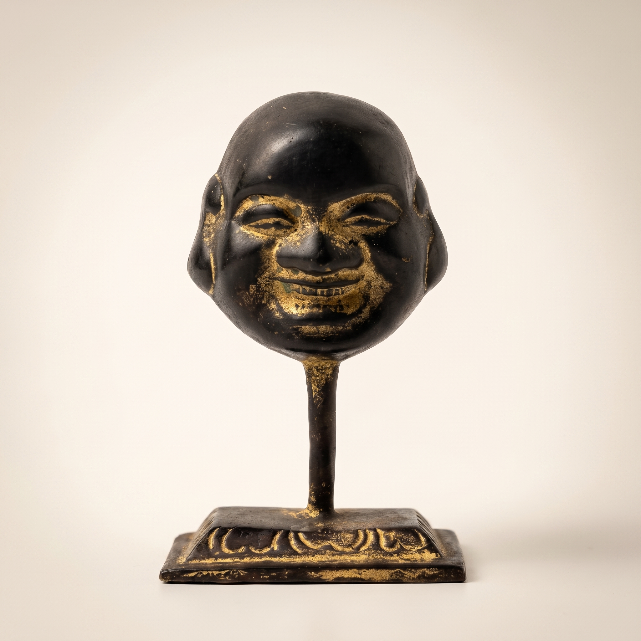 Brass Laughing Buddha (Small)| Black Finish | 3.5 Inch