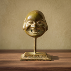 Brass Laughing Buddha (Small) | Brown-Green Finish | 3.5 Inch