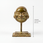 Brass Laughing Buddha (Small) | Brown-Green Finish | 3.5 Inch