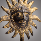 Brass Sun Table Decor | Black-Gold Finish | 17.5cm