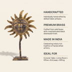 Brass Sun Table Decor | Black-Gold Finish | 17.5cm