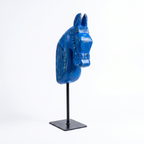 Wooden Horse on Metal Stand | Blue | H -13.5 inch & 4x3 inch base