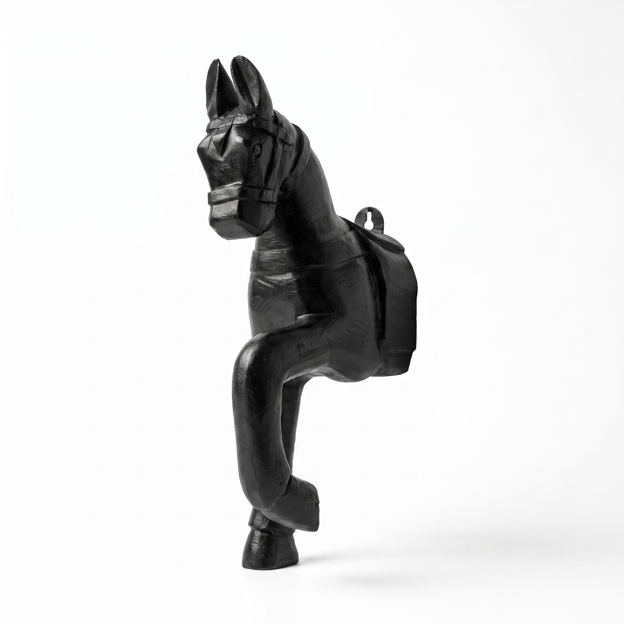 Wooden Horse Wall Hanging | Black | 13.5x6x3.5 inch