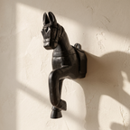 Wooden Horse Wall Hanging | Black | 13.5x6x3.5 inch