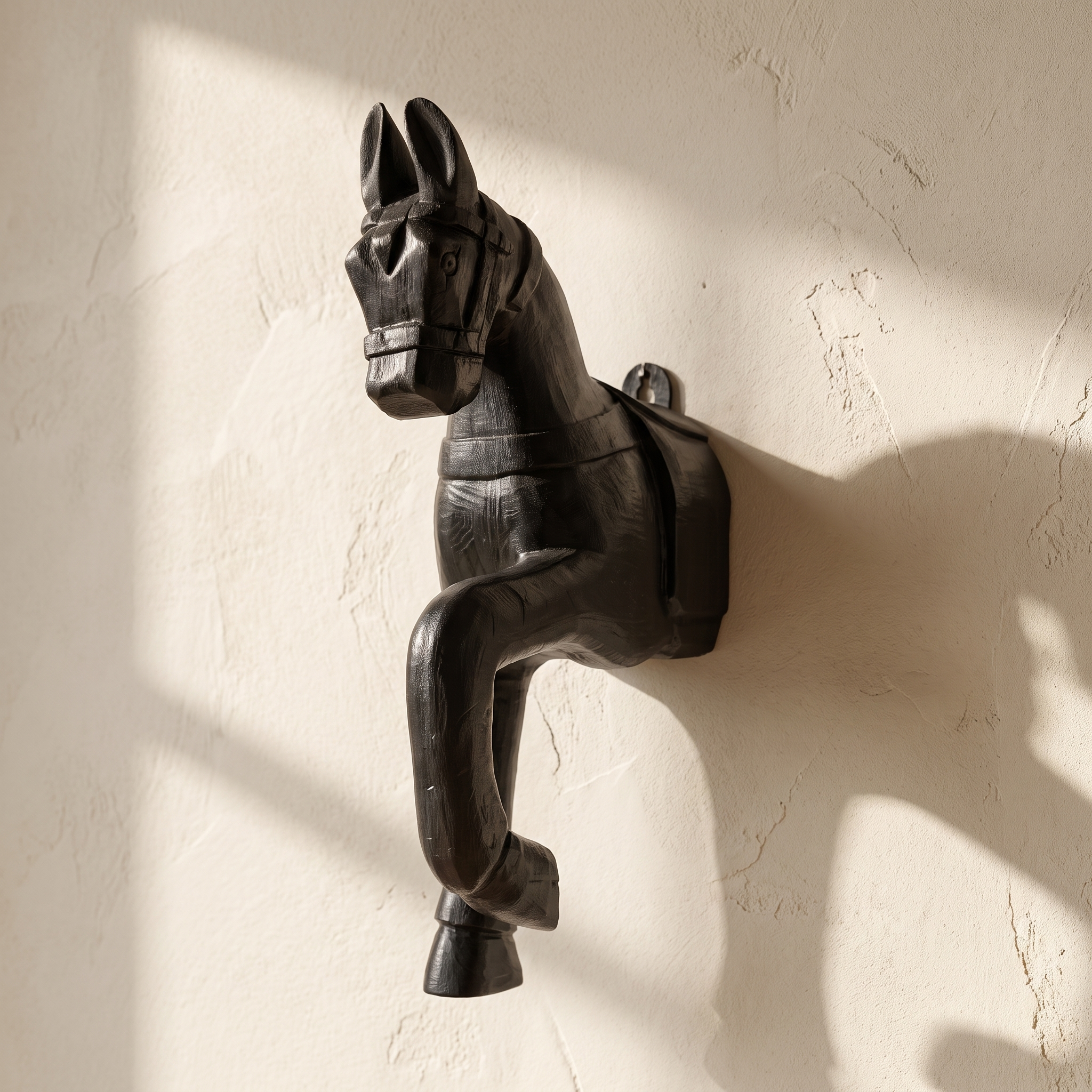 Wooden Horse Wall Hanging | Black | 13.5x6x3.5 inch