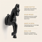Wooden Horse Wall Hanging | Black | 13.5x6x3.5 inch