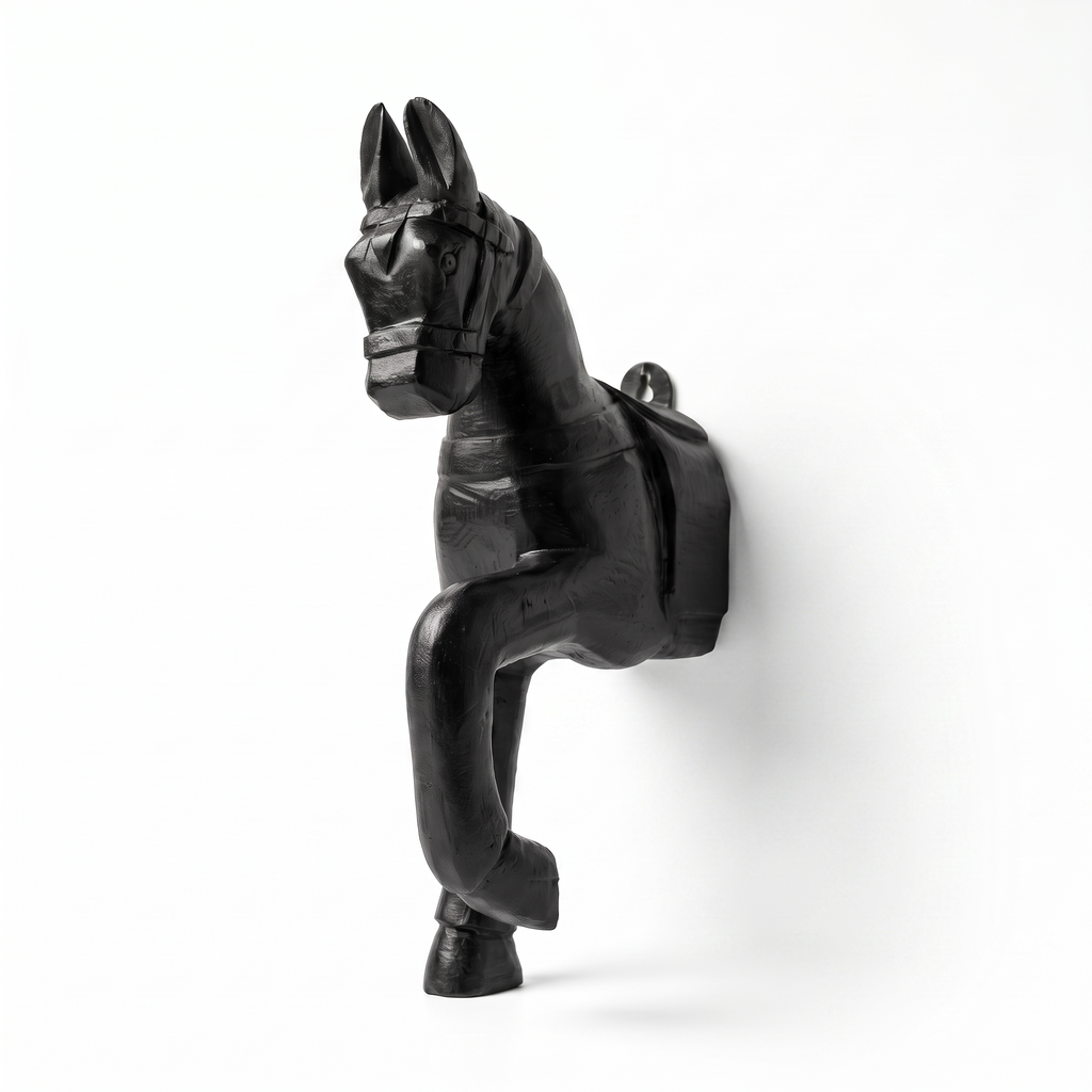 Wooden Horse Wall Hanging | Black | 13.5x6x3.5 inch