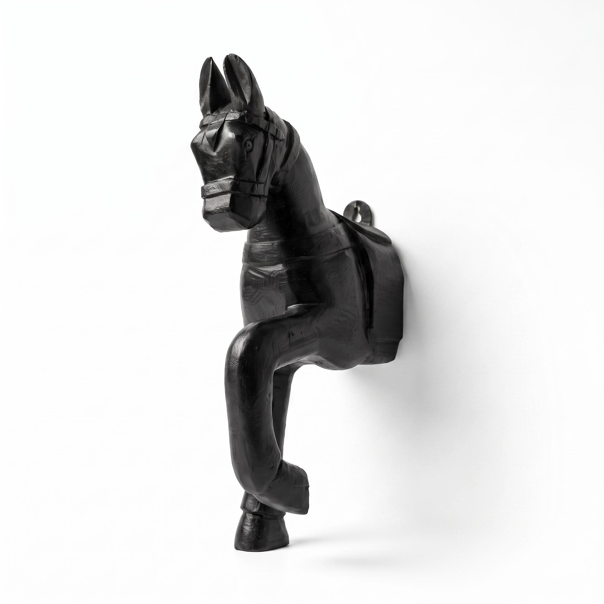 Wooden Horse Wall Hanging | Black | 13.5x6x3.5 inch