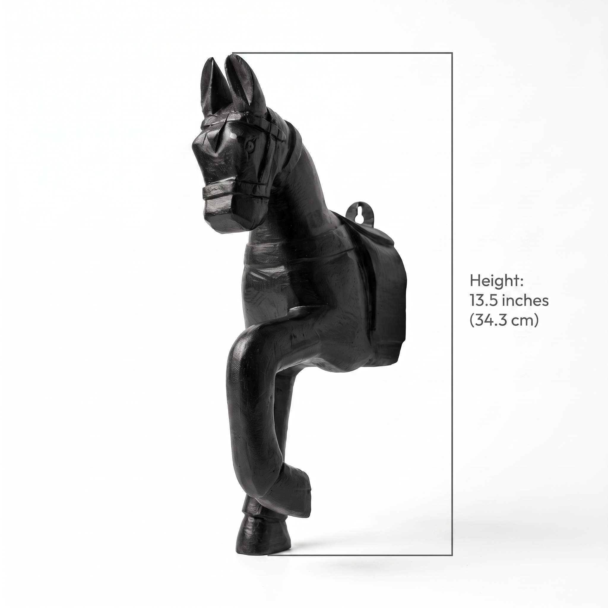 Wooden Horse Wall Hanging | Black | 13.5x6x3.5 inch