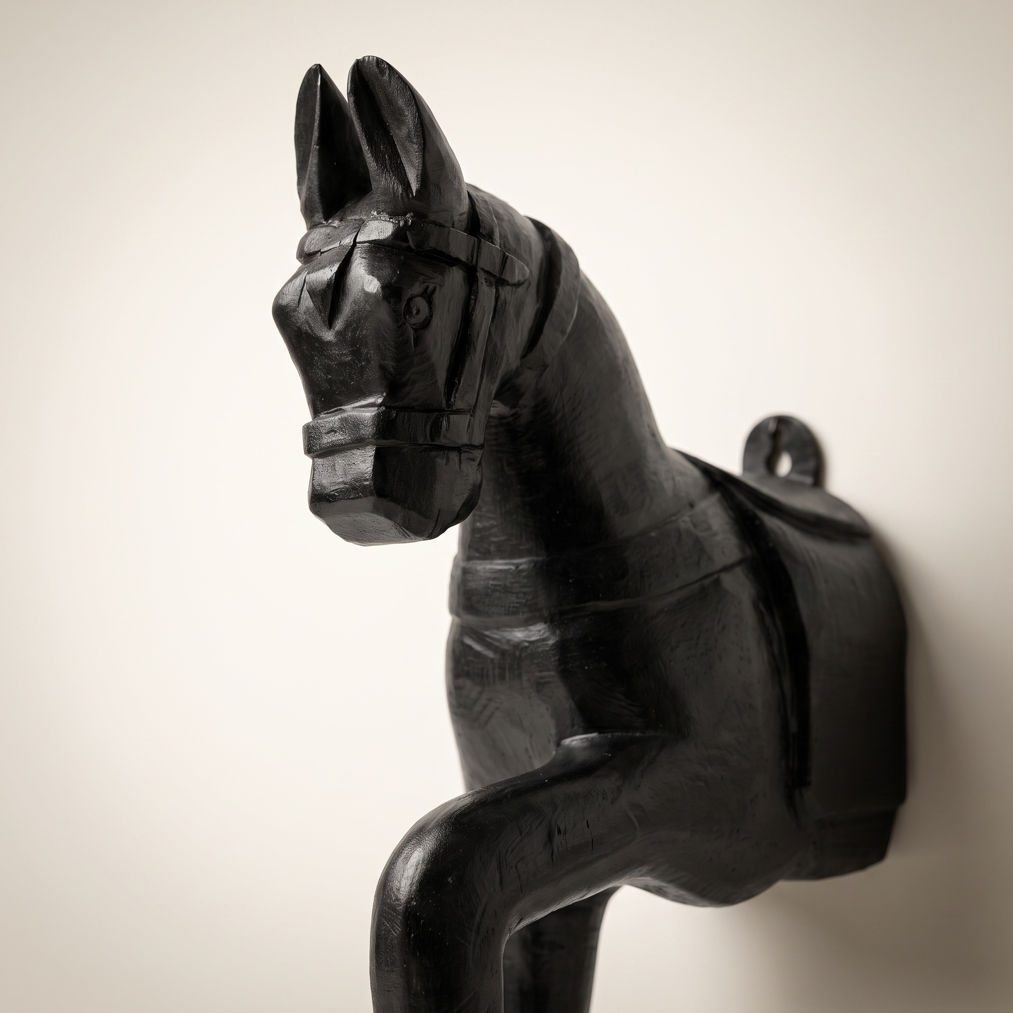 Wooden Horse Wall Hanging | Black | 13.5x6x3.5 inch