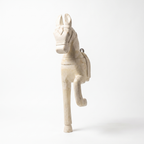 Wooden Horse Wall Hanging Large | White | 23x8x4.5 inch