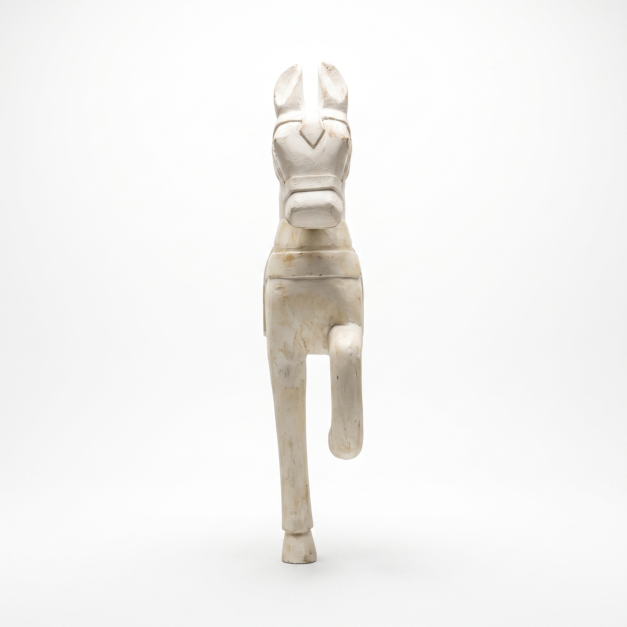 Wooden Horse Wall Hanging Large | White | 23x8x4.5 inch