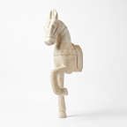 Wooden Horse Wall Hanging Large | White | 23x8x4.5 inch