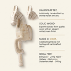 Wooden Horse Wall Hanging Large | White | 23x8x4.5 inch