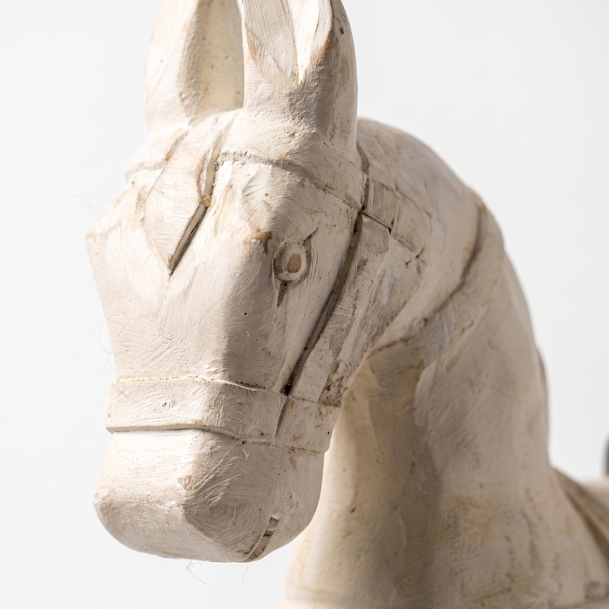 Wooden Horse Wall Hanging Large | White | 23x8x4.5 inch