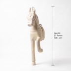 Wooden Horse Wall Hanging Large | White | 23x8x4.5 inch