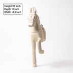 Wooden Horse Wall Hanging Large | White | 23x8x4.5 inch