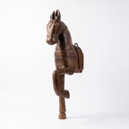 Wooden Horse Wall Hanging Large | Brown/Wood Finish | 23x8x4.5 inch