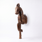 Wooden Horse Wall Hanging Large | Brown/Wood Finish | 23x8x4.5 inch