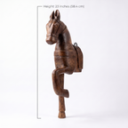 Wooden Horse Wall Hanging Large | Brown/Wood Finish | 23x8x4.5 inch