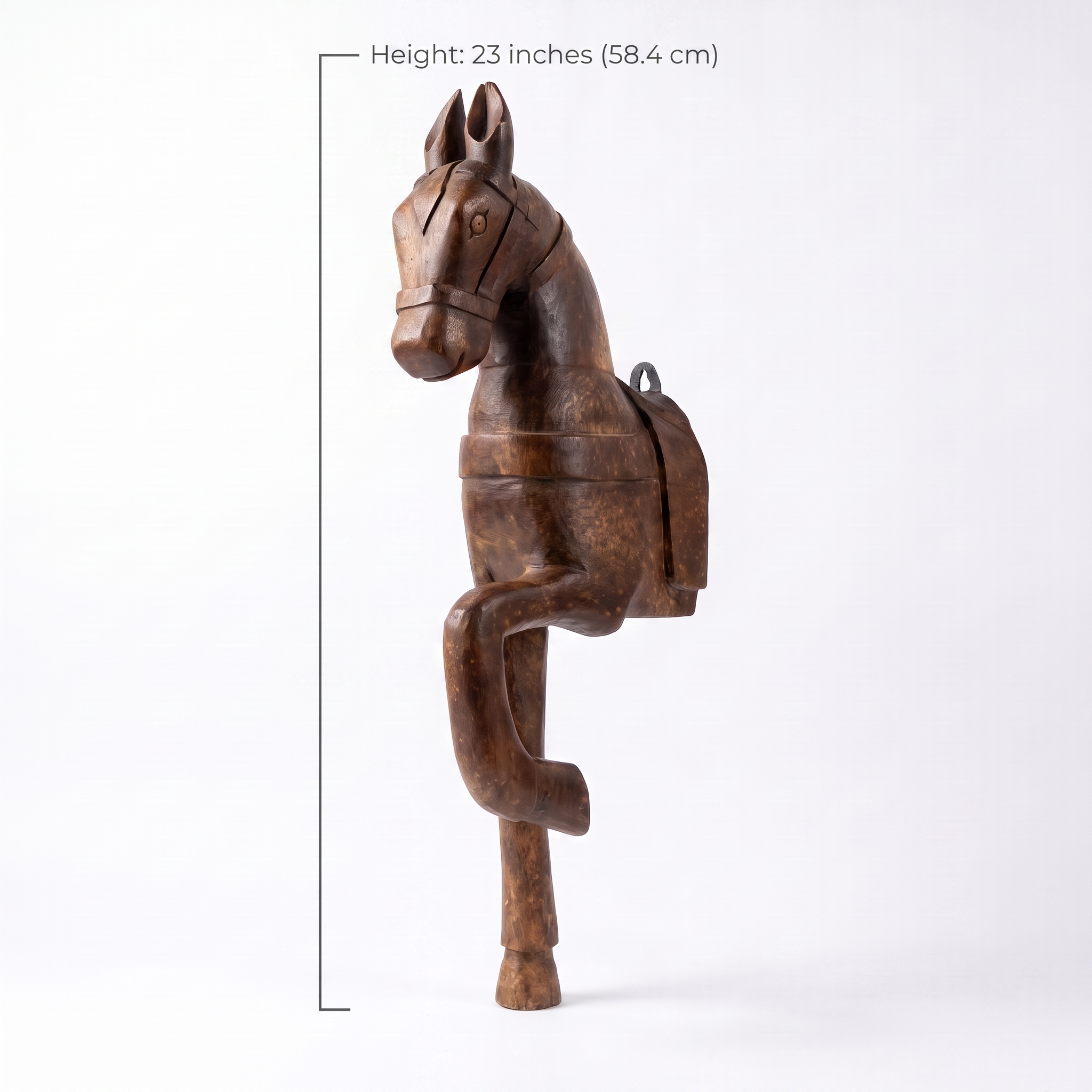 Wooden Horse Wall Hanging Large | Brown/Wood Finish | 23x8x4.5 inch