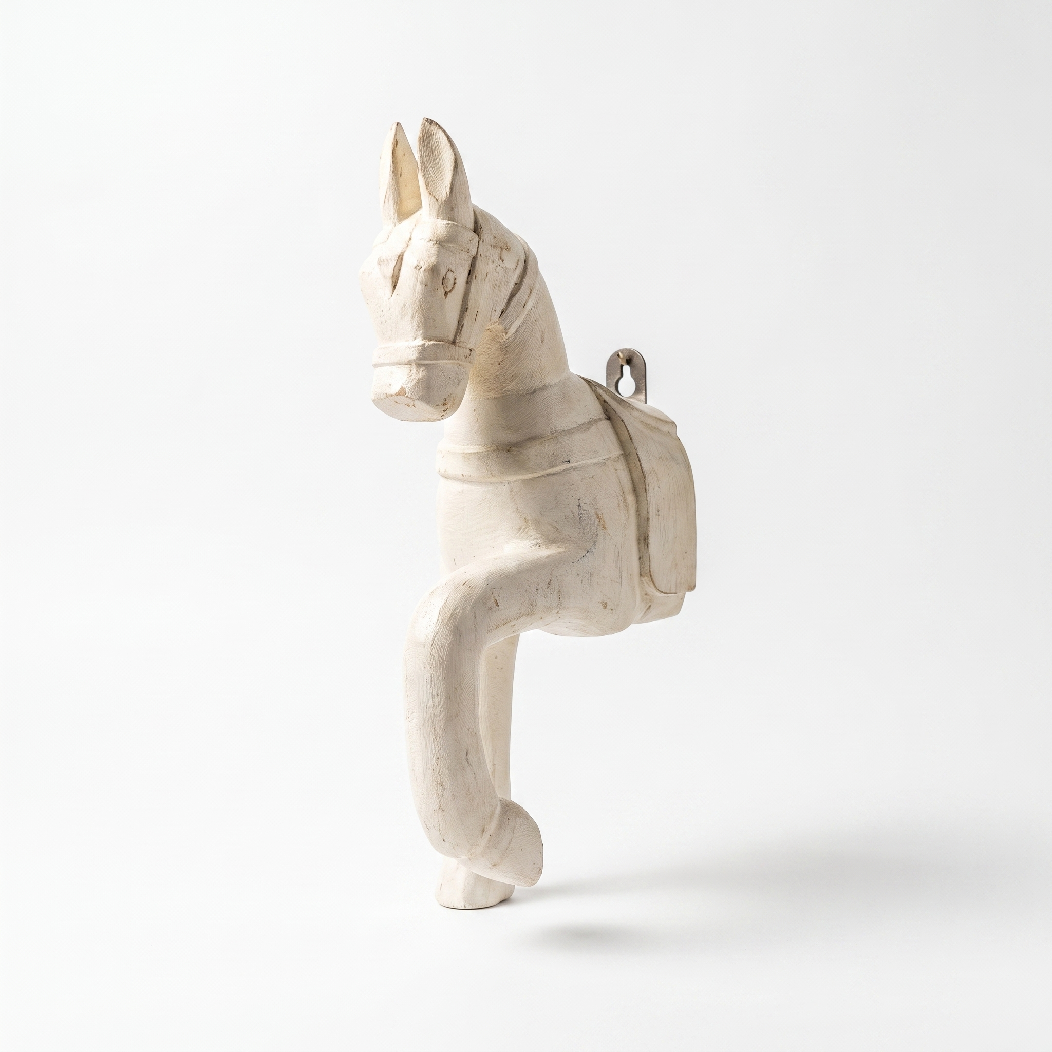 Wooden Horse Wall Hanging | White | 13.5x6x3.5 inch