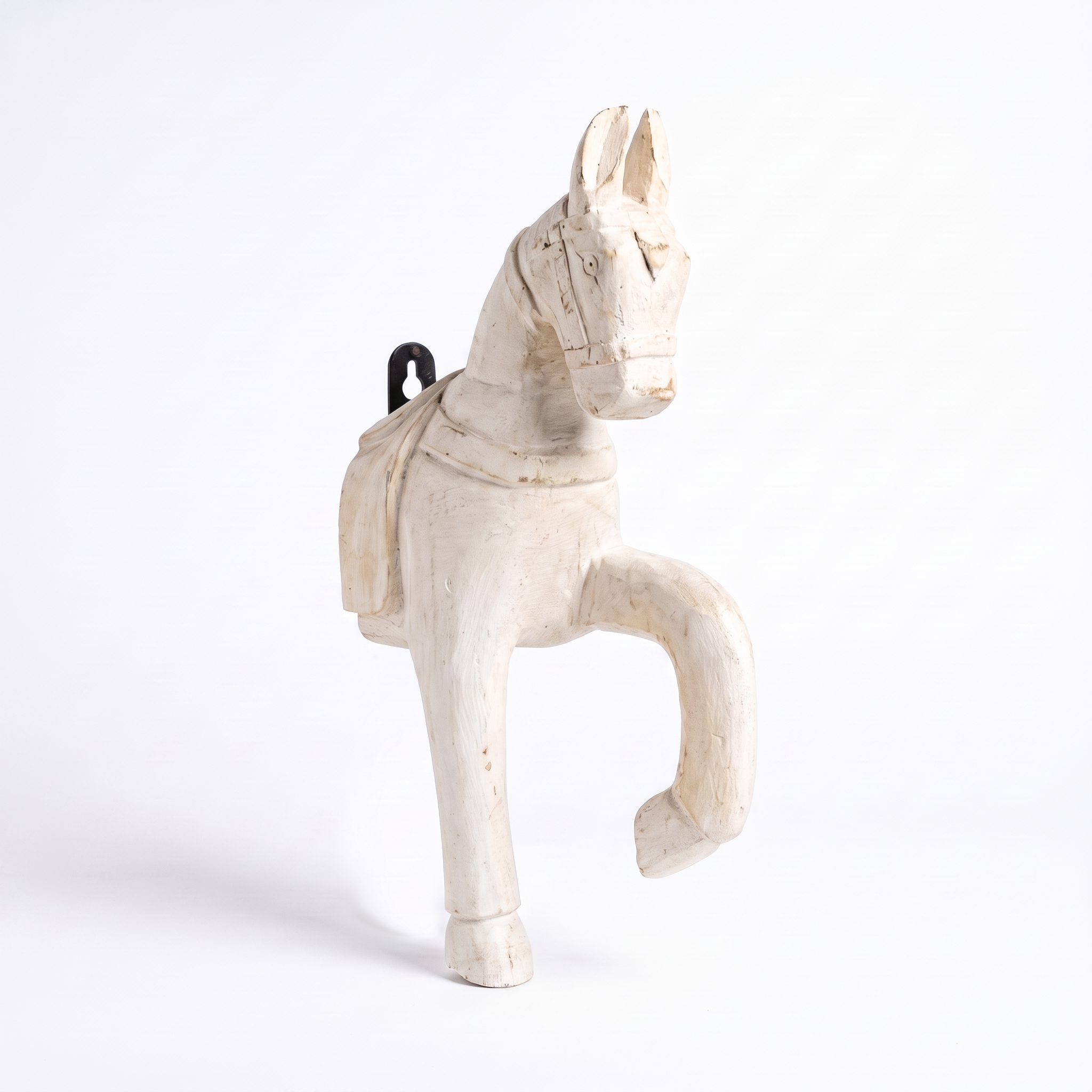 Wooden Horse Wall Hanging | White | 13.5x6x3.5 inch