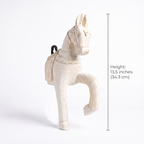 Wooden Horse Wall Hanging | White | 13.5x6x3.5 inch