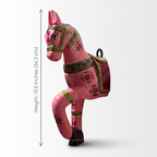 Wooden Horse Wall Hanging | Handpainted Pink | 13.5x6x3.5 inch