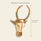 Brass Nandi Wall Decor | White | 9.5x6x2 Inch