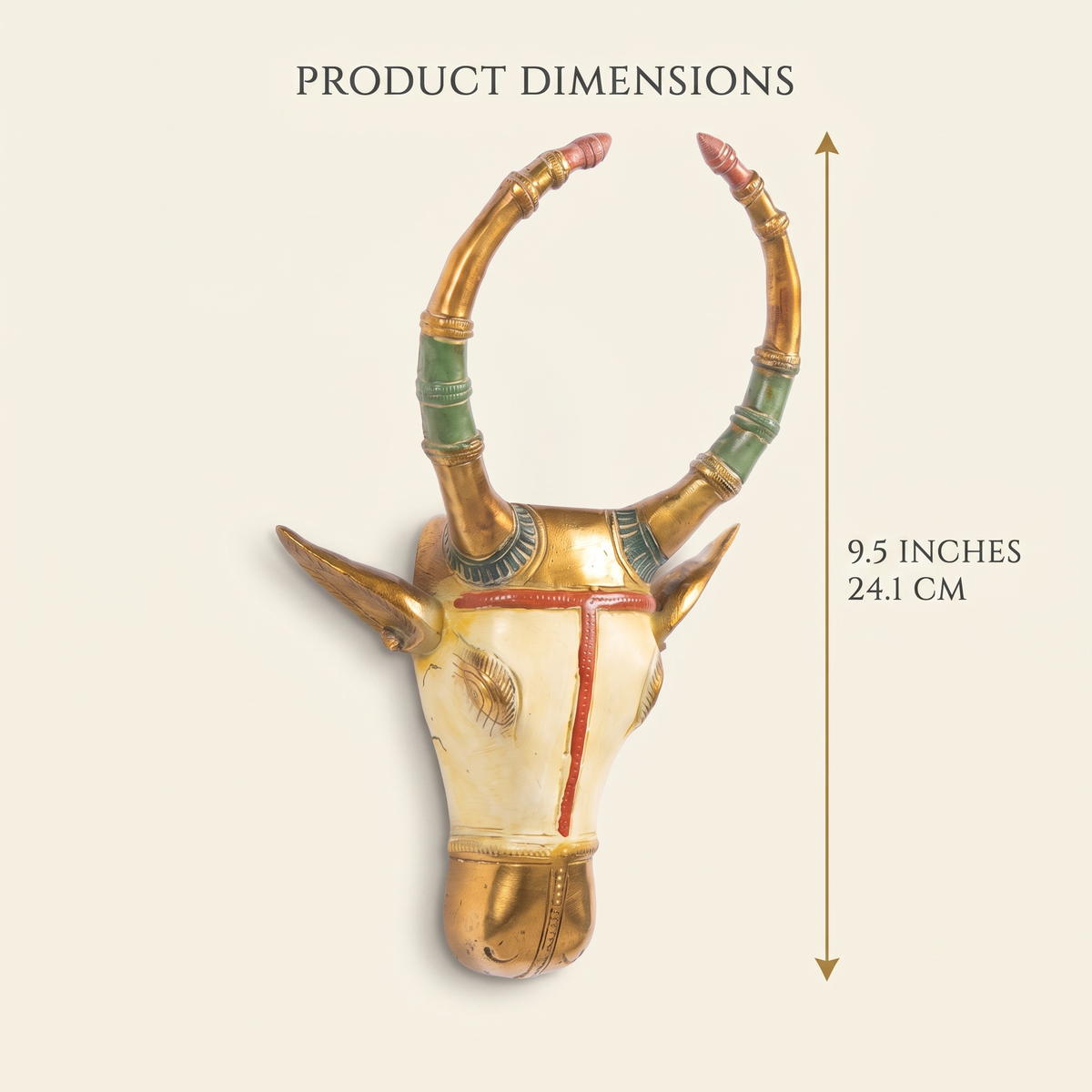 Brass Nandi Wall Decor | White | 9.5x6x2 Inch