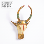 Brass Nandi Wall Decor | White | 9.5x6x2 Inch