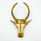 Brass Nandi Wall Decor | White | 9.5x6x2 Inch
