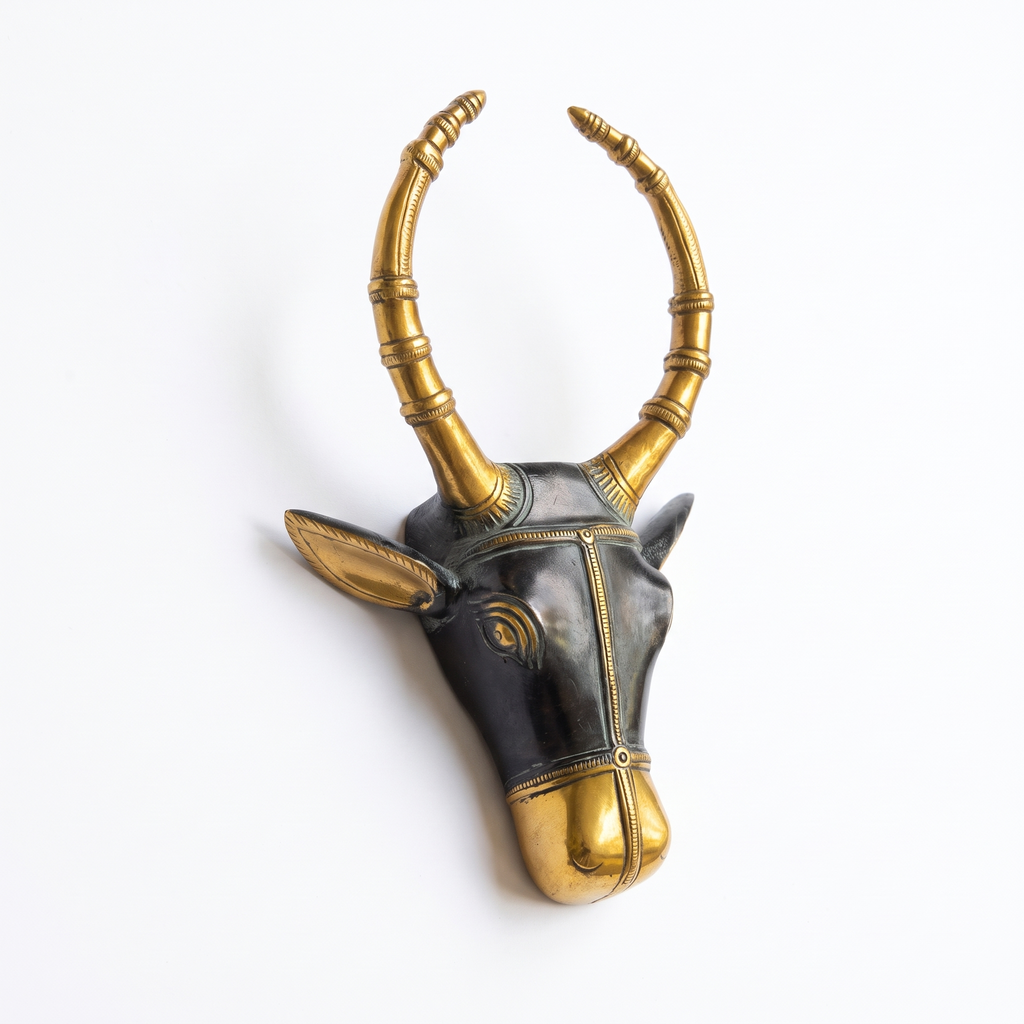 Brass Nandi Wall Decor | Black | 9.5x6x2 Inch