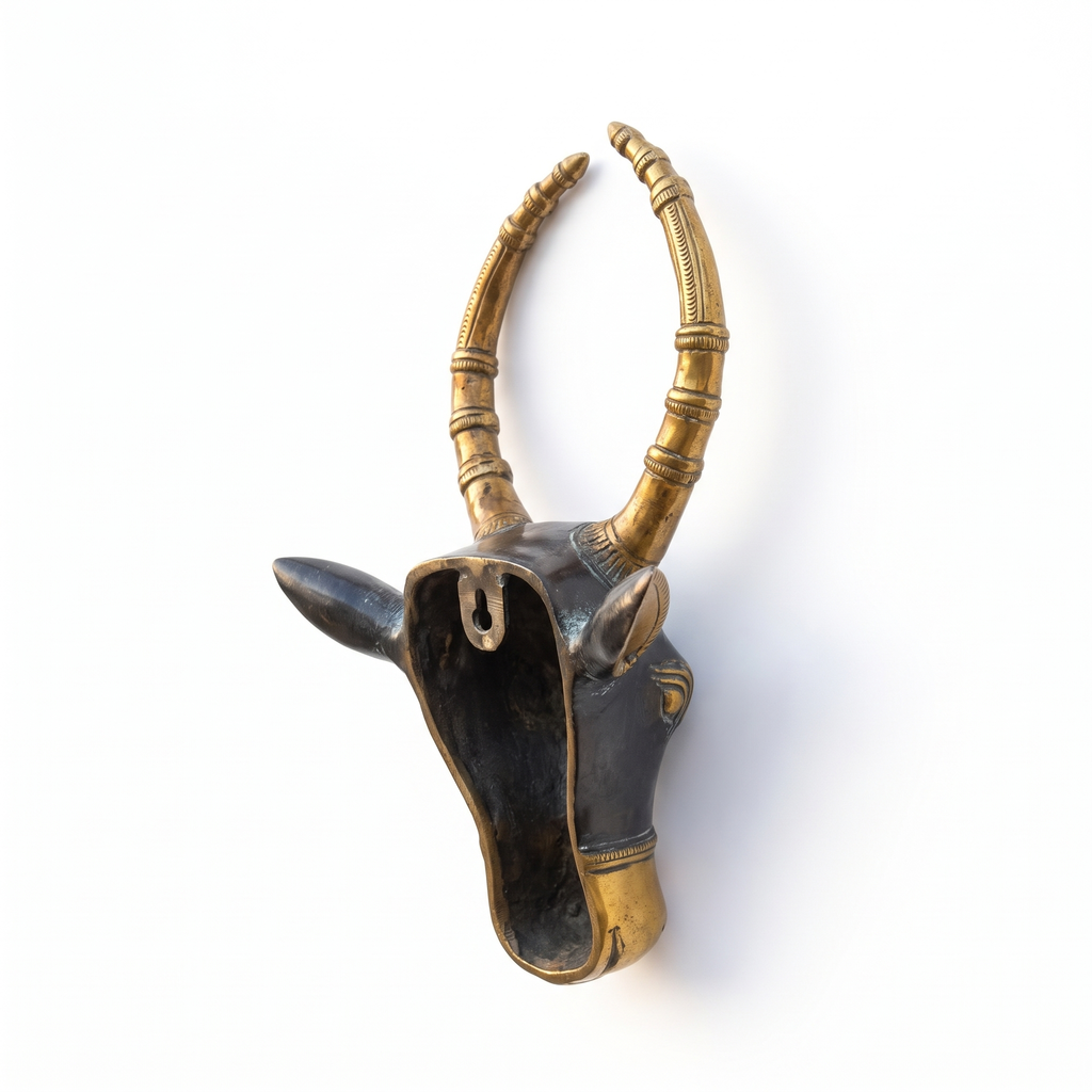Brass Nandi Wall Decor | Black | 9.5x6x2 Inch