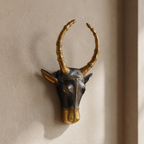 Brass Nandi Wall Decor | Black | 9.5x6x2 Inch