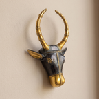 Brass Nandi Wall Decor | Black | 9.5x6x2 Inch