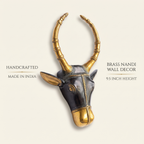Brass Nandi Wall Decor | Black | 9.5x6x2 Inch