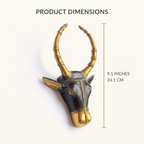 Brass Nandi Wall Decor | Black | 9.5x6x2 Inch